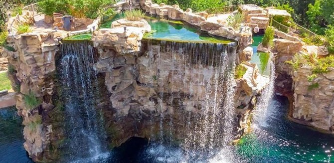 A home with waterfall