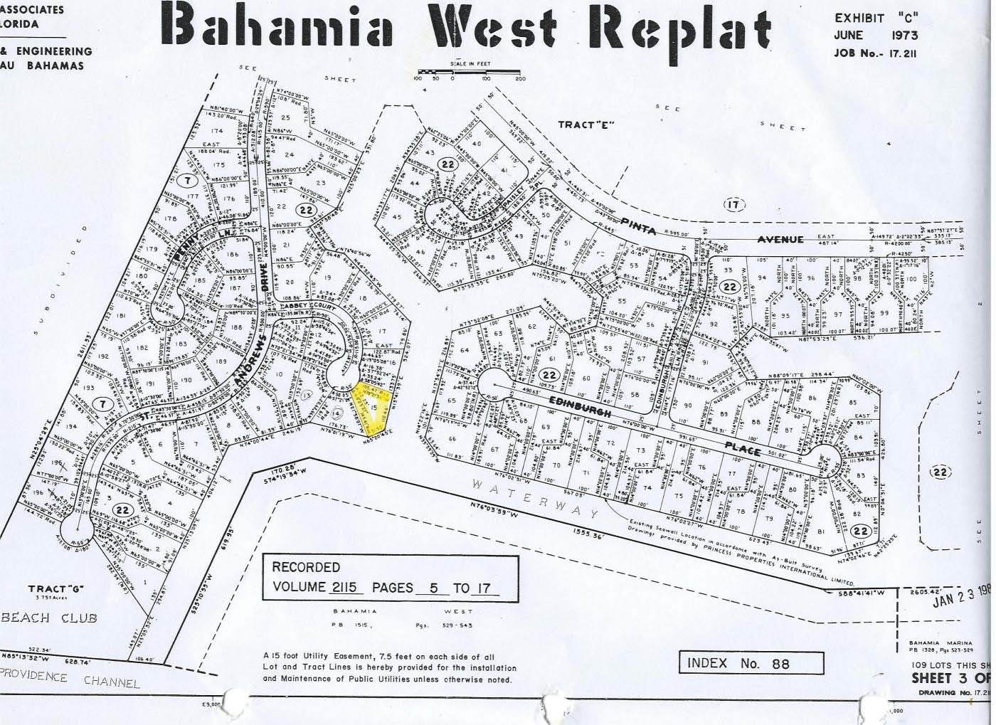 Bahamia West Replat Subdivision